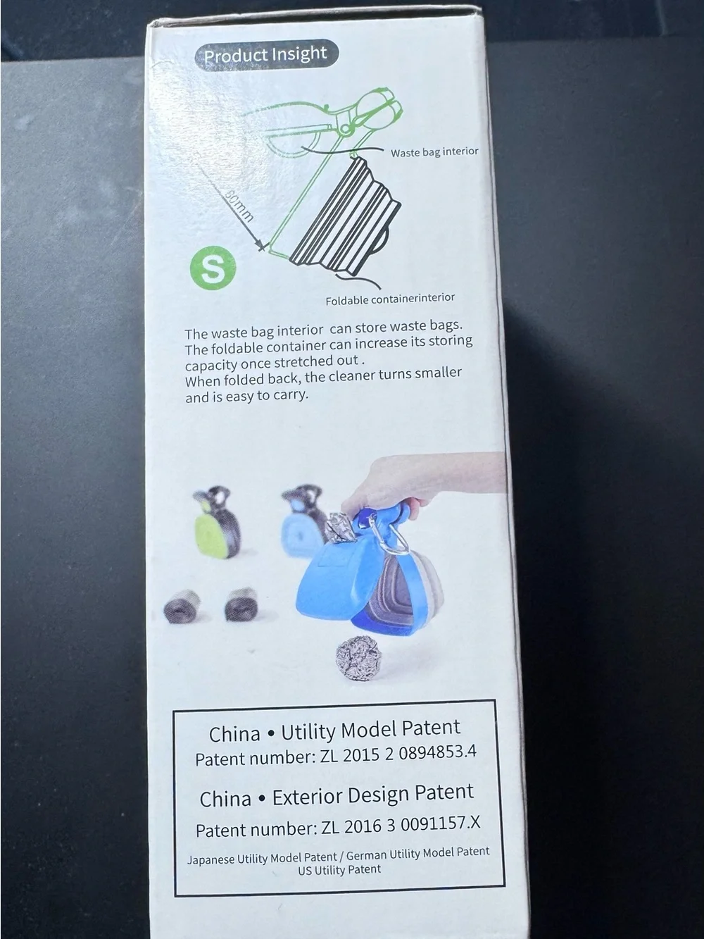 Dog Pet Travel Small Foldable Pooper Scooper w/ 1 Roll bags Poop Scoop GRAY